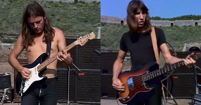 Os músicos David Gilmour e Roger Waters, do Pink Floyd, em 1972